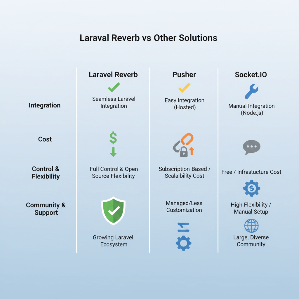 Laravel Reverb vs Pusher for real-time Laravel apps