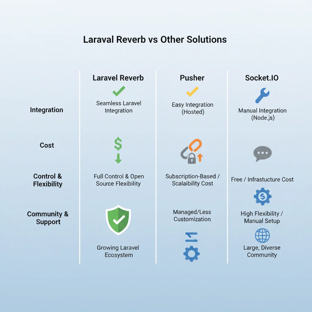 Laravel Reverb vs Pusher for real-time Laravel apps