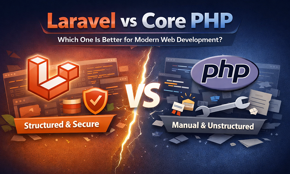 Laravel vs Core PHP comparison for web development